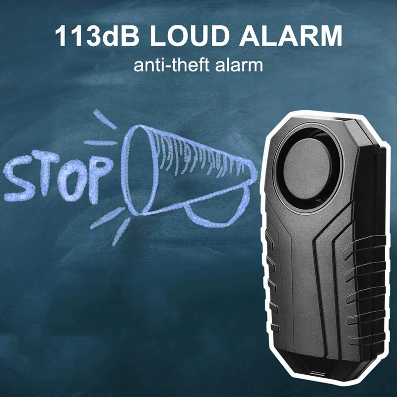 

113DB Wireless Anti-Theft Vibration Motorcycle Bicycle Alarm Waterproof Security Cycling Bike Alarm with Remote