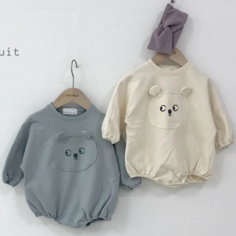 Корейские Детские Боди Минималистичная детская одежда милый мультяшный