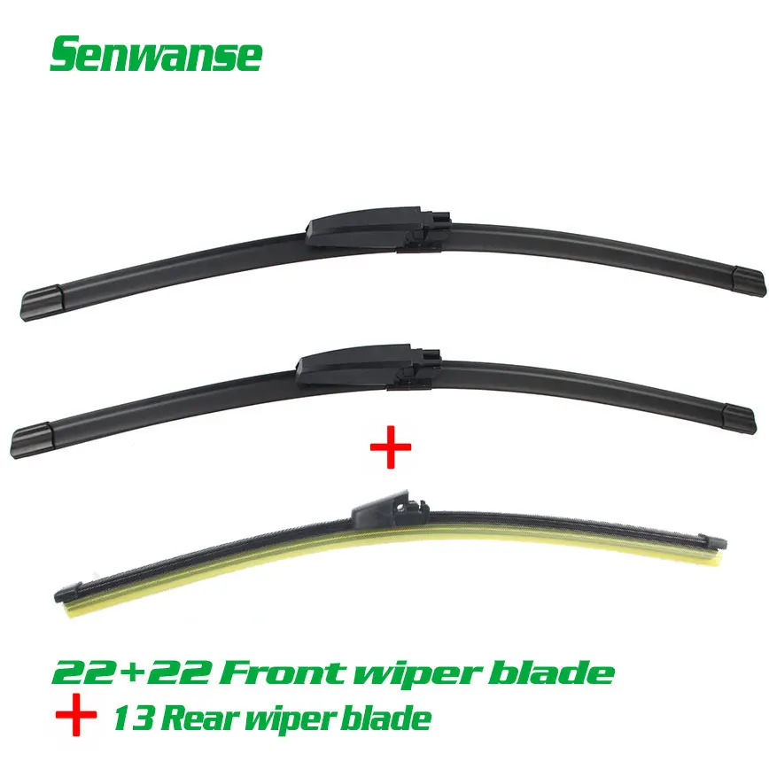 front and rear wiper Передние и задние щетки стеклоочистителя для SEAT EXEO 2009- Дворники для лобового стекла окна 2"+ 22"+ 13" - Цвет: front and rear wiper