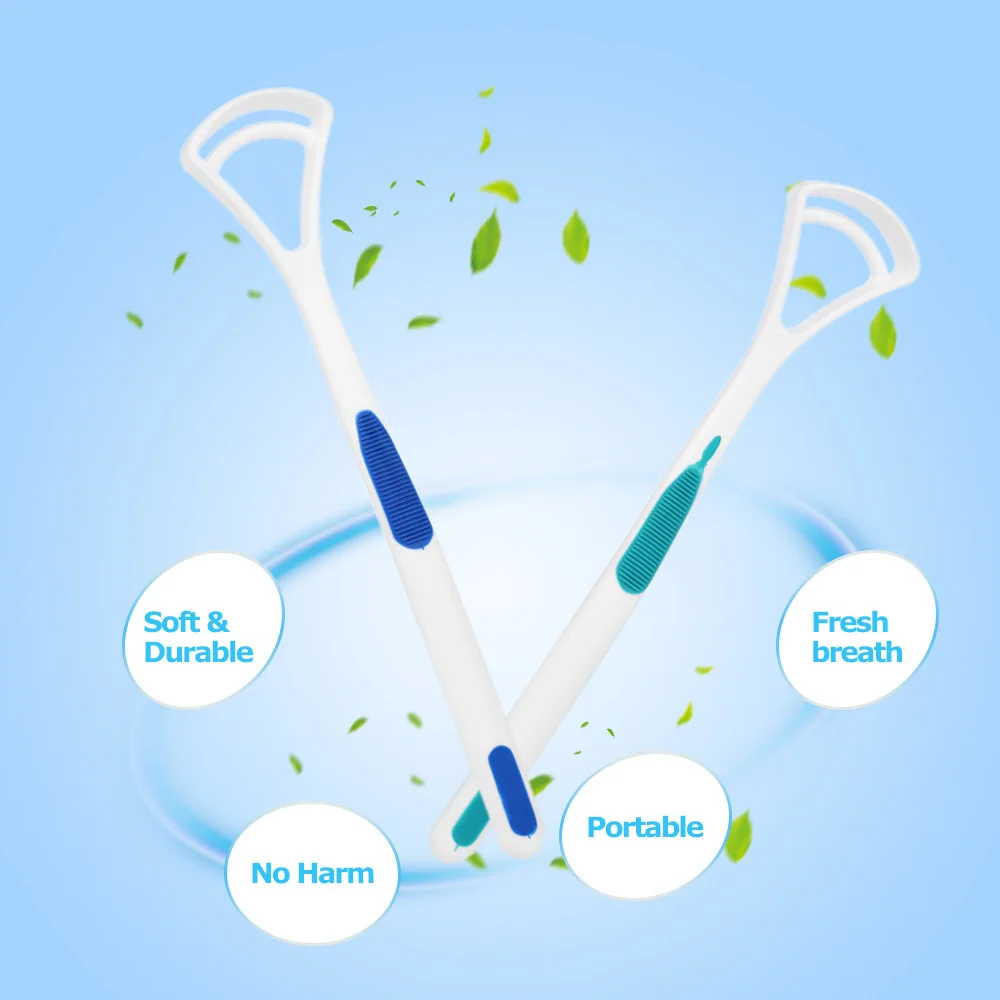 Скребок для языка 2 шт. щетка чистки полости рта и устройство свежего дыхания