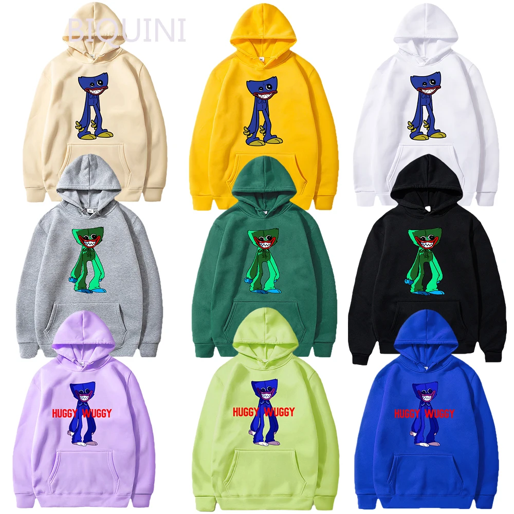 

Худи Huggy Wuggy с капюшоном и принтом мака, кавайная одежда, женские/мужские зимние топы в стиле Харадзюку, Мультяшные пуловеры, свитшоты, улична...