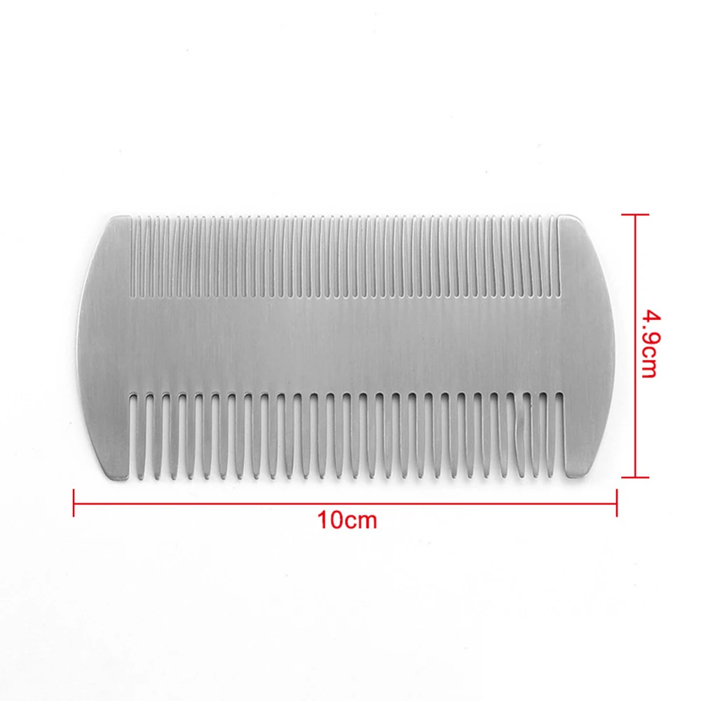 Расческа для бороды из нержавеющей стали расческа волос Мужская двухсторонняя