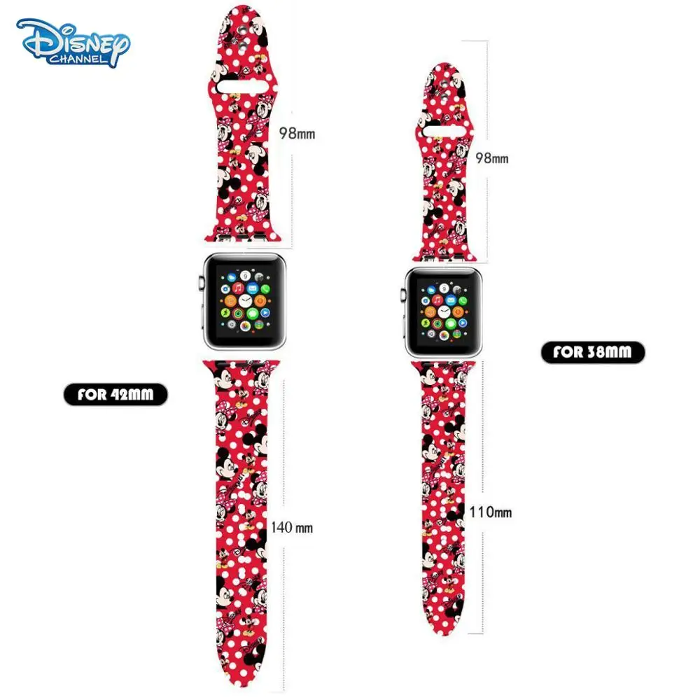 Disney Cute Mickey Minnie Watch Strap for iWatch 4 5 Silicone Wristband Bracelet Replacement 1 2 3 Band | Электроника