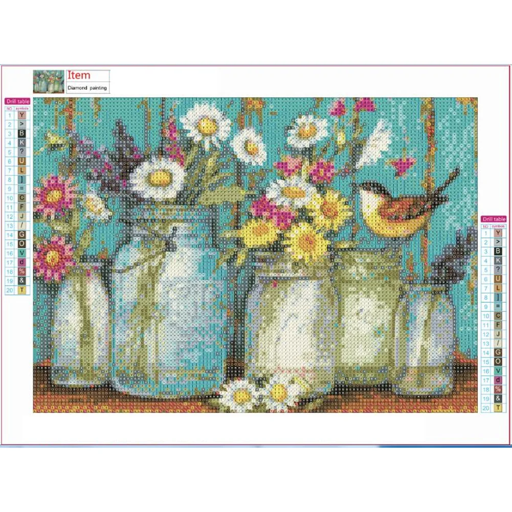 

5D DIY Diamond Painting Daisy Paints Frameless Painting Round Drill Full Cover Diamond Embroidery Kits Gifts Home Decoration