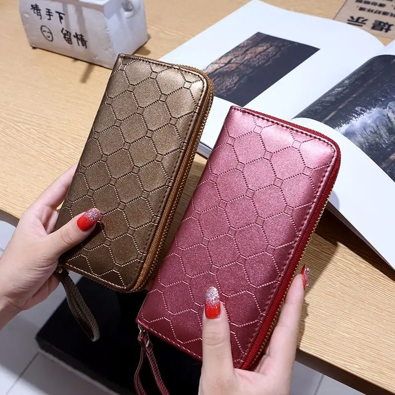 Женский кошелек Длинные кошельки для карт на молнии Модный женский Кожаный клатч