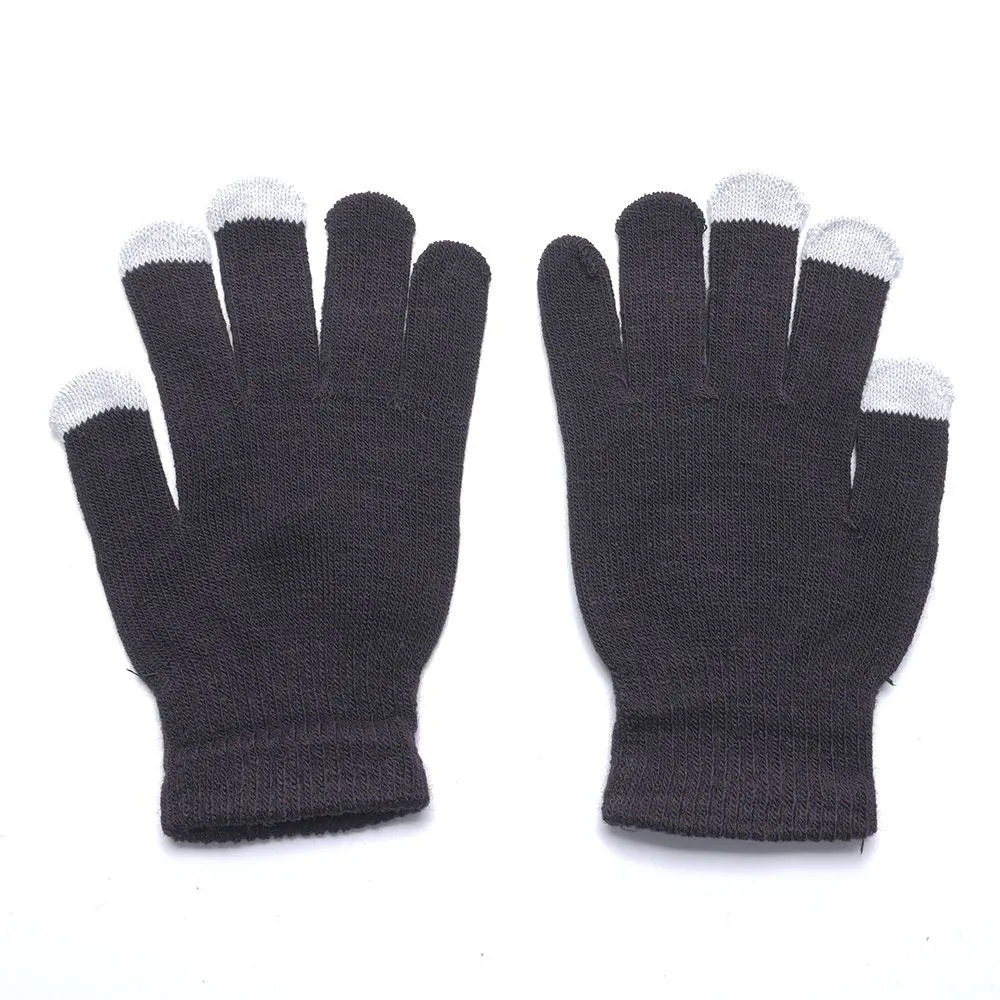 Зимние теплые трикотажные перчатки унисекс для игр и мобильных телефонов