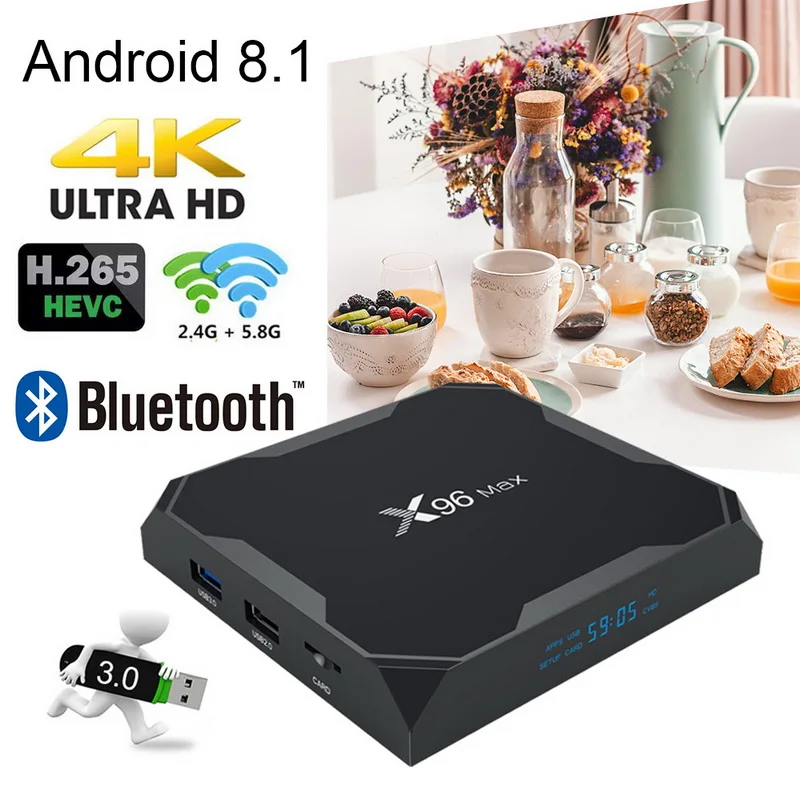 Приставка Смарт ТВ X96 Max Android 8 1 4K 2/4 + 16/32/64 ГБ|ТВ-приставки и медиаплееры| |