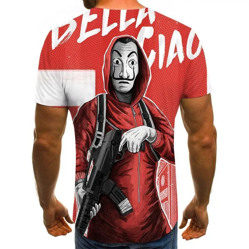 

2021 new men t shirt Sketch the clown 3D Printed T Shirt Men Joker Face Casual O-neck Male tshirt Clown Short Sleeved joke tops