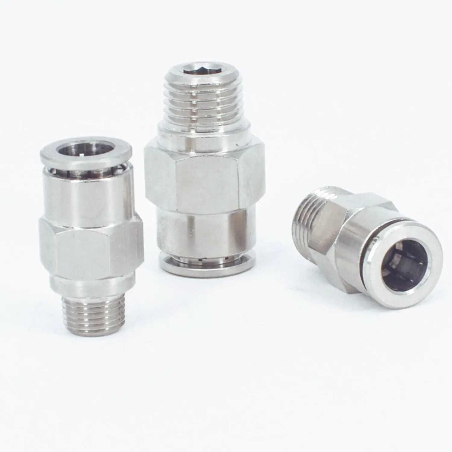 M5 1/8 &quot1/4" 3/8 &quot1/2" BSPT мужской пневматический никелированный латунный пуш ап