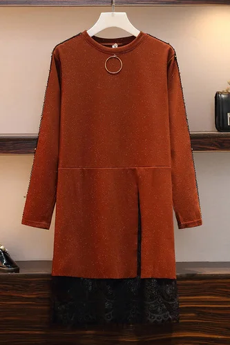 Женское платье с блестками Длинное свободное большого размера заклепками на