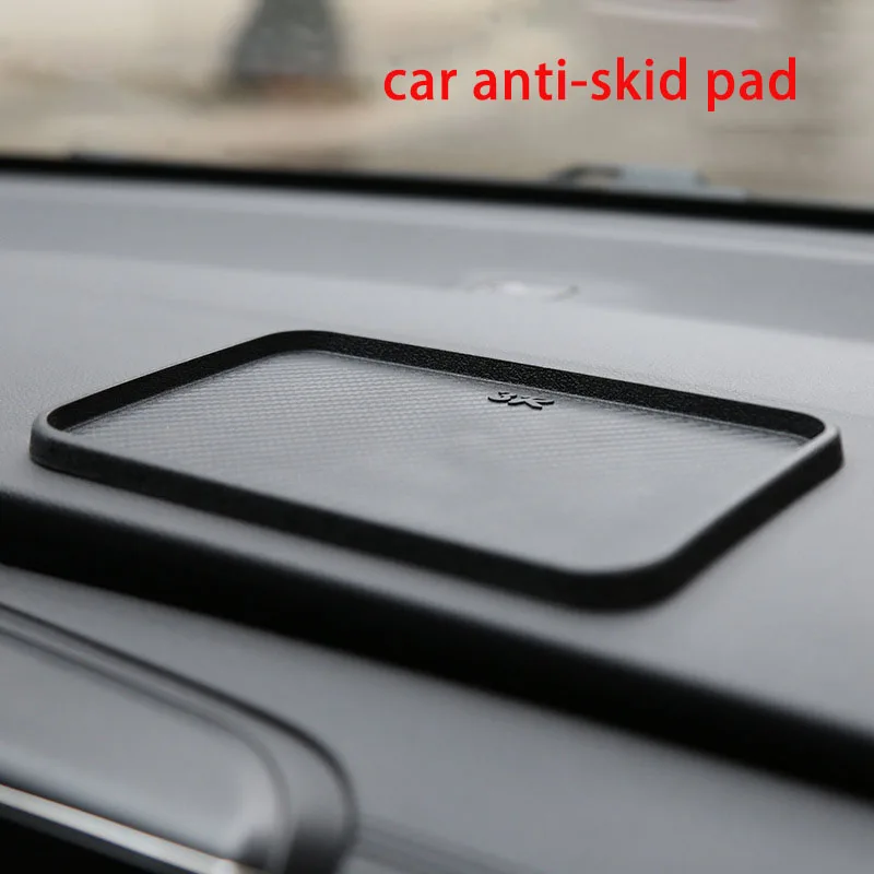 

Car Front Dashboard Silicone Non-Slip Storage Catcher Pad Mat auto Interior Front Mat Organizer 200x128mm Black
