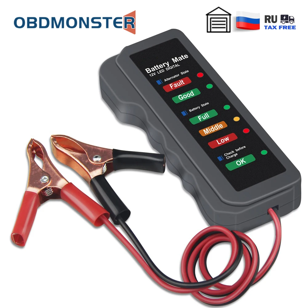 Тестер автомобильной батареи OBDMonster BM310 12 В анализатор авто Вольт быстрый запуск