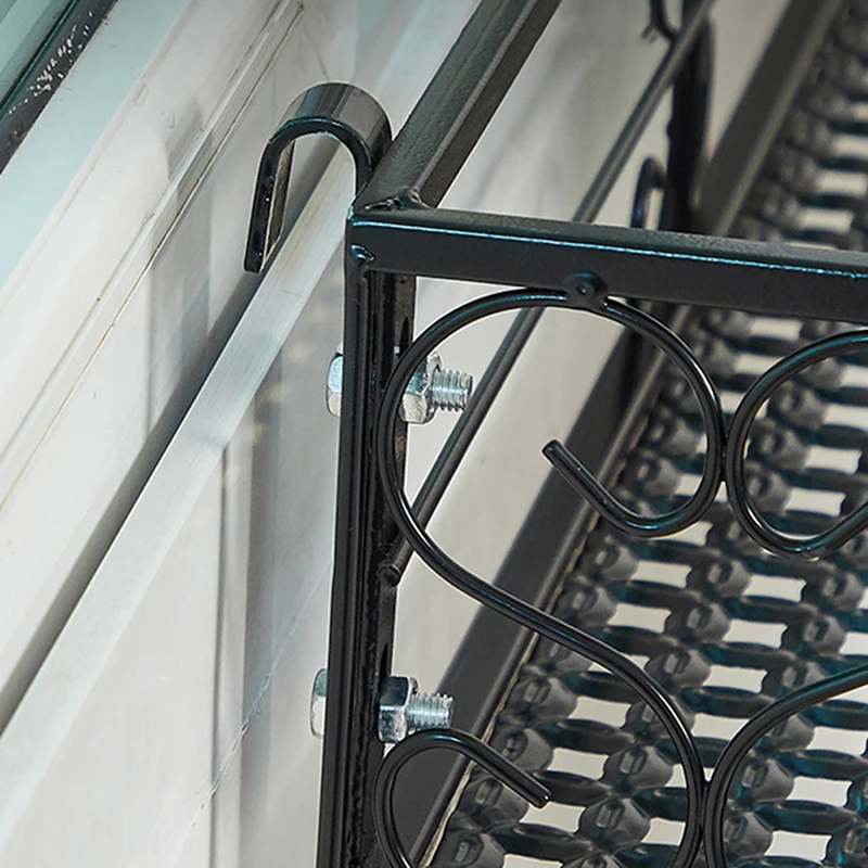 

Balcony Hanging Flower Racks Storage Rack Rail Flowerpot Railing Shelf Balcony Rail Planter Shelf Fence Railing Flower Holder