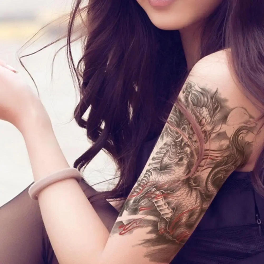 Новинка 1 шт. модная Временная тату наклейка для женщин и девочек Черная крутая