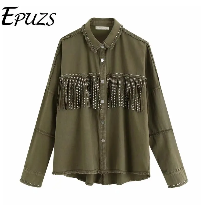 Женская джинсовая куртка на пуговицах осенняя байкерская оверсайз с длинным