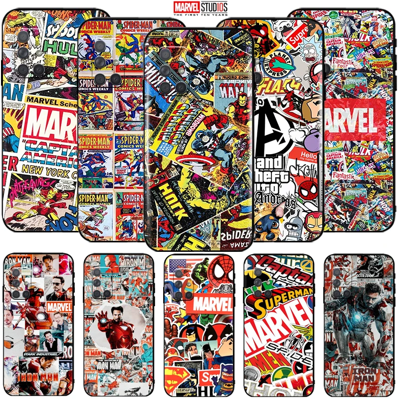 

Phone Case For Samsung Galaxy A71 A51 5G A41 A31 A21 A21S A11 A01 A70 A50 A30 A20 Funda Cover Marvel Avengers Comics Iron Man
