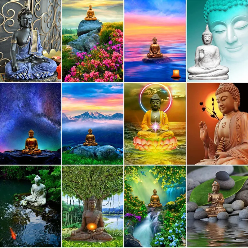 

Diamond Embroidery Buddha Statue Jewel Cross Stitch Diamond Painting Mosaic 5D Diy Religious Figure Home Decor Full Drill