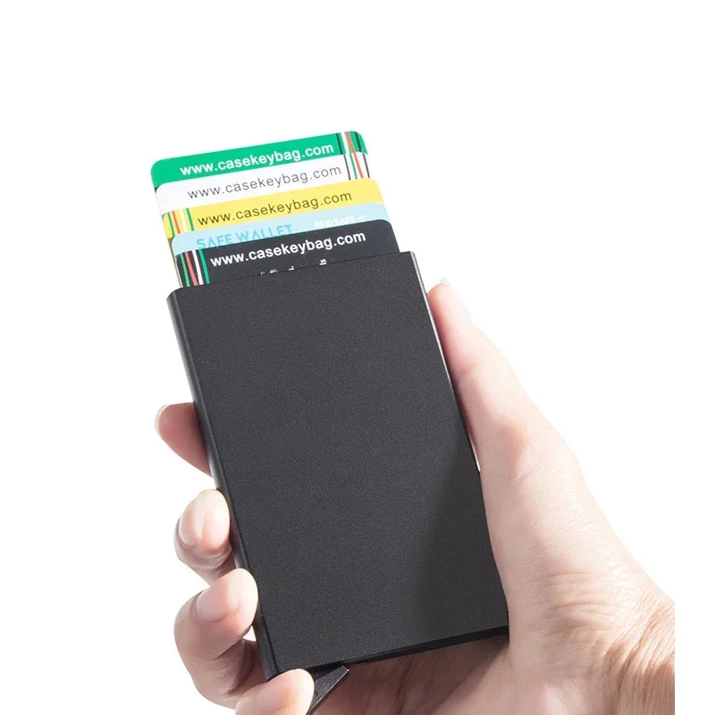 

Business Slim Anti Protect Credit Card Holder Women Rfid Wallet Aluminum Case Porte Carte Men Travel ID Cardholder