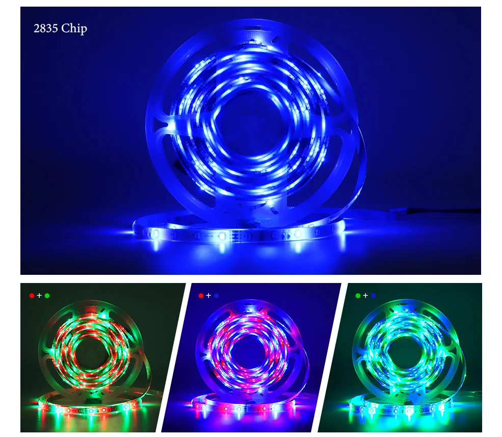 Светодиодный светильник RGB 5 м/10 м 2835/5050 водонепроницаемая светодиодная лента с пультом дистанционного управления и Bluetooth контроллером для домашнего декора светильник ing