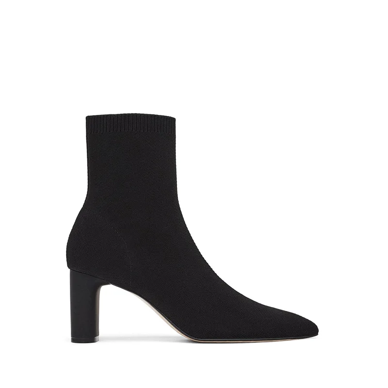 

2021 Autumn Thick Heels with Knitting Socks boots Increased With Hot Sale Thin Ankle boots Pointed toe Stretch women's boots