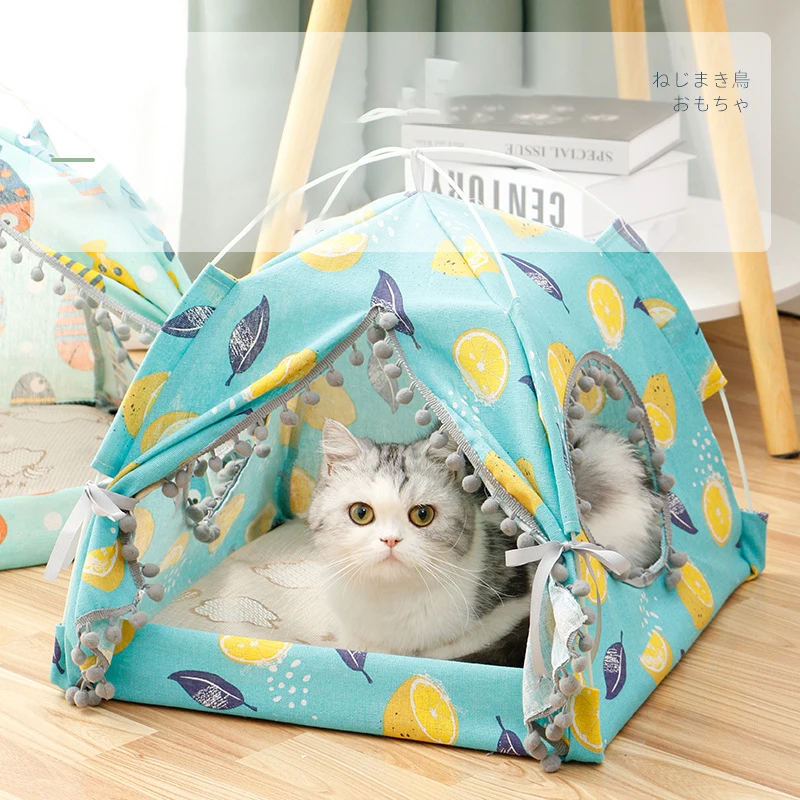 

Pet products cat bed the general teepee closed cozy hammock with floors cat tent pet small dog house accessories products