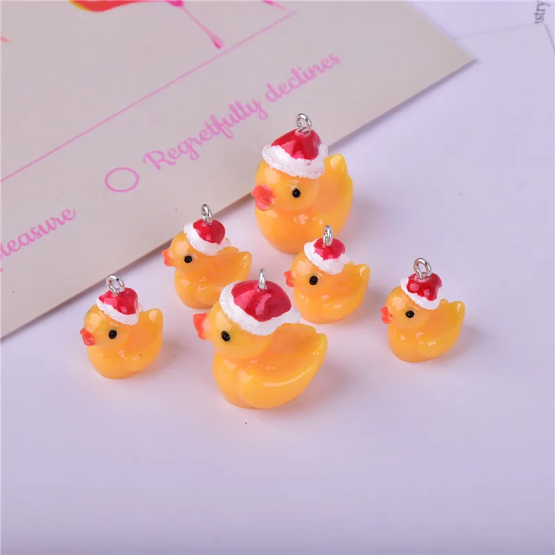 10pcs/pack Christmas Duck Charms Pendants for decoration necklace earring key chain Jewelry Making |