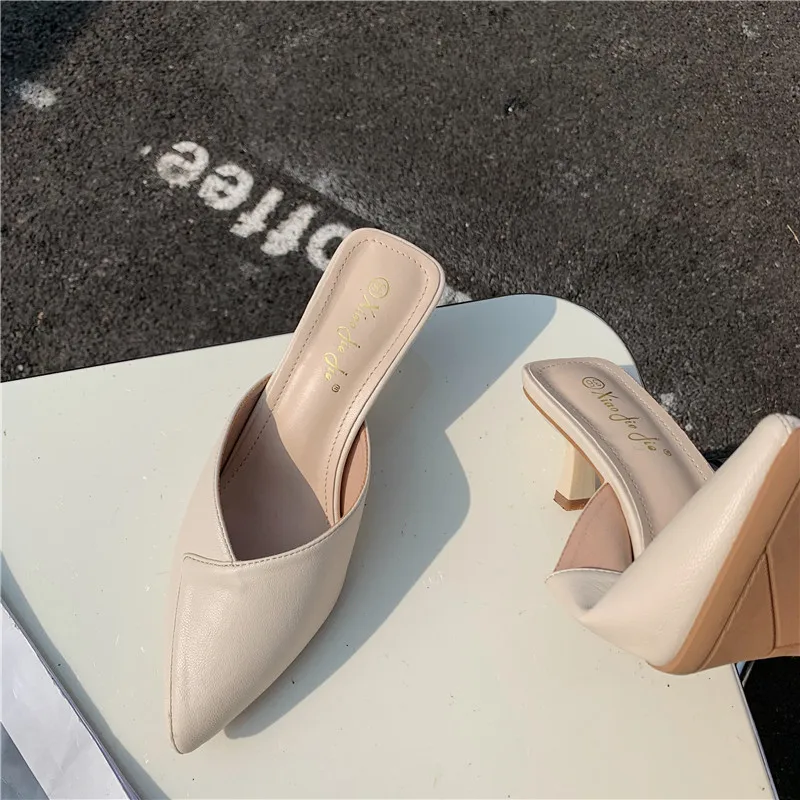 

Cover Toe Shoes Med Slippers Heels Slipers Women Rubber Flip Flops Slides Fashion Pointed High Thin 2021 Hawaiian Luxury PU Rome
