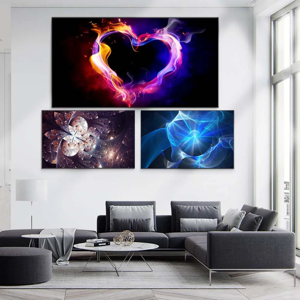 

Abstract oil painting fantastic heart-shaped light art canvas painting living room corridor office home decoration mural
