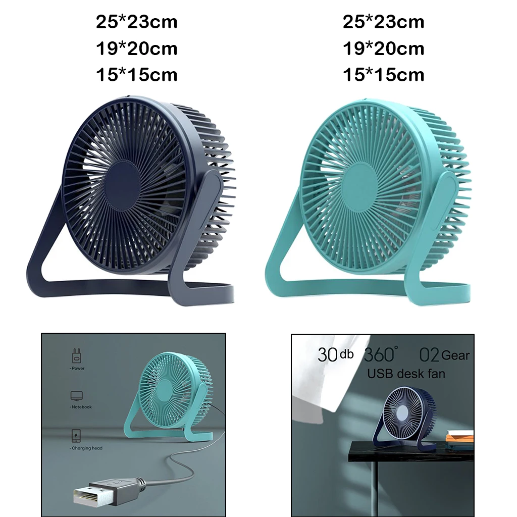 

Rotating USB Desk Fan Personal Portable Cooling Fan 2 Speeds 30db Ultra Quiet Rechargeable with Batteries