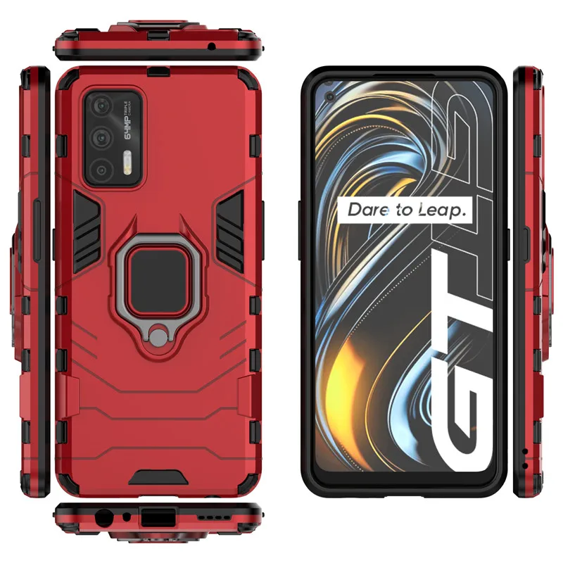 For Realme GT Case Cover X7 Max 5G Q3 Pro XT X2 OPPO K5 Ring Holder Armor Protective Phone Cases For Realme GT Neo Flash Funda