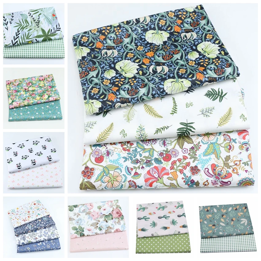 Кактус с принтом листья Цветочная саржа из 100% хлопка детская ткань Лоскутная