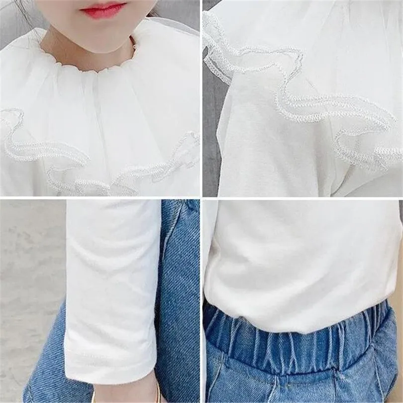 

Kids T-shirts For Girls Long Sleeve Lace Princess Baby Girls T-shirts Cotton Toddler Girls Tops Shirt Kids Tee For Girls Blouse