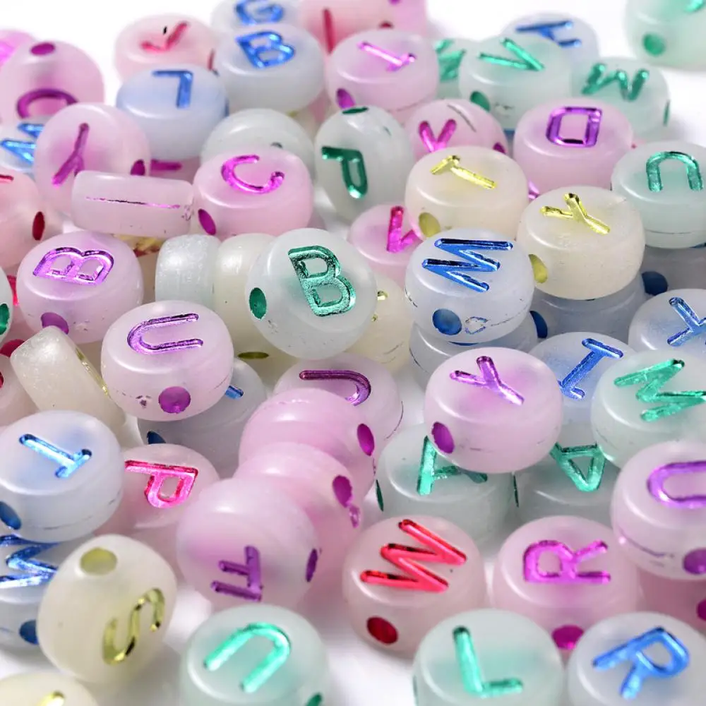 

50Pcs Mixed Letter Acrylic Beads Round Flat Alphabet Loose Spacer Beads Components For Jewelry Making DIY Bracelet Accessories