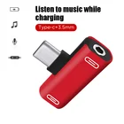 Адаптер Micro USB Type C для Xiaomi Huawei, аксессуары для телефонов, адаптер T-образной формы от Type C до 3,5 мм, разъем для наушников + зарядный разъем Type C