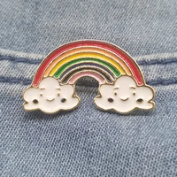 lovely rainbow enamel brooch beautiful womens pins for backpacks vintage badges jewelry gifts wholesale