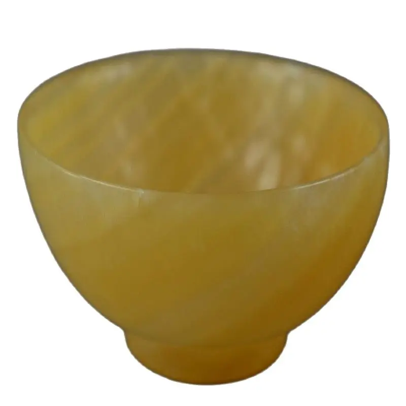 

Old China Collectibles Handwork Yellow Jade Burnish Noble Good Lucky Usable Bowl