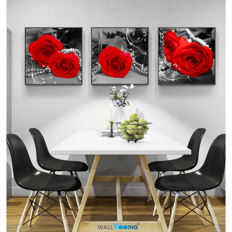 Классические домашние украшения холст окрашенный красный цветок узор Гвоздика