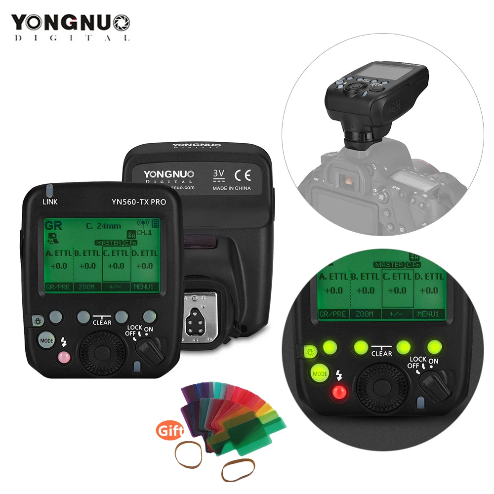 

Беспроводная вспышка YONGNUO YN560-TX PRO 2,4G для камеры Canon DSLR YN862/YN968/YN200/YN560 Speedlite