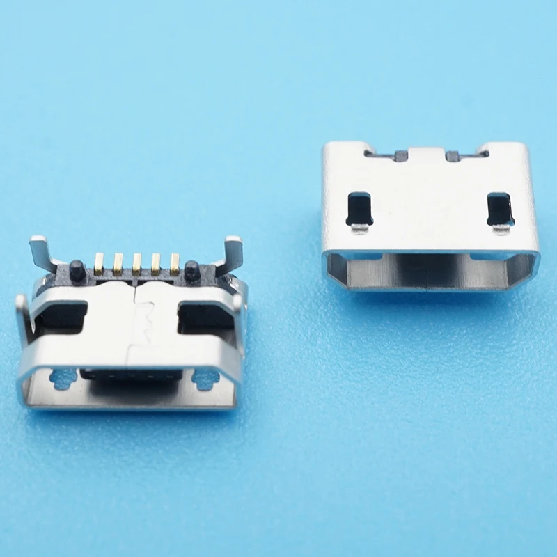 50 шт./лот Micro USB разъем для зарядки 5Pin большой бычий Рог плоский край без завивки