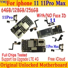Материнская плата для iPhone 1111 Pro 11 Pro max, 64 ГБ128 ГБ256 ГБ, без и с распознаванием лица, логическая плата, без идентификационной учетной записи, полные чипы