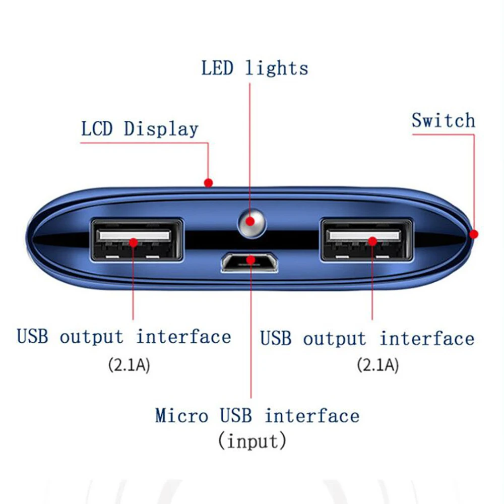 30000 мАч Внешний аккумулятор 5 цветов 2 USB lcd Портативный мобильный телефон мощность мужской деловой костюм для iphone xiaomi huawei