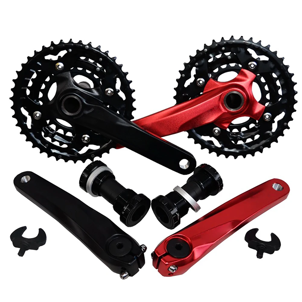 Lightweight 24T 32T 42T Repair Aluminium Alloy 30 Speed Durable Cycling Bottom Bracket Hollowed Mountain Bike Bicycle Crankset | Спорт и