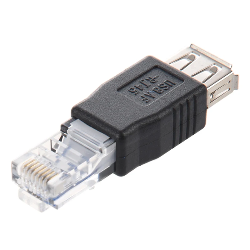 SODIAL (R) 2 шт. ethernet RJ45 Мужской к USB гнездовой разъем конвертер адаптер + бесплатная