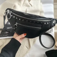 PU Leather Women Chest Bag 2021 Fashion Waist Bag Solid Color Banana Bag Travel Phone Pouch Female Belt Purse Crossbody Bags