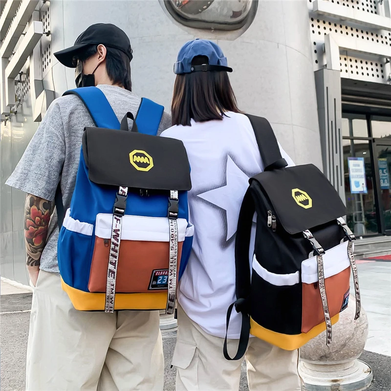 Новинка 2021, школьный ранец для студентов, Классный рюкзак для учеников Старшей школы и колледжа, нейлоновый мужской рюкзак контрастных цвет...