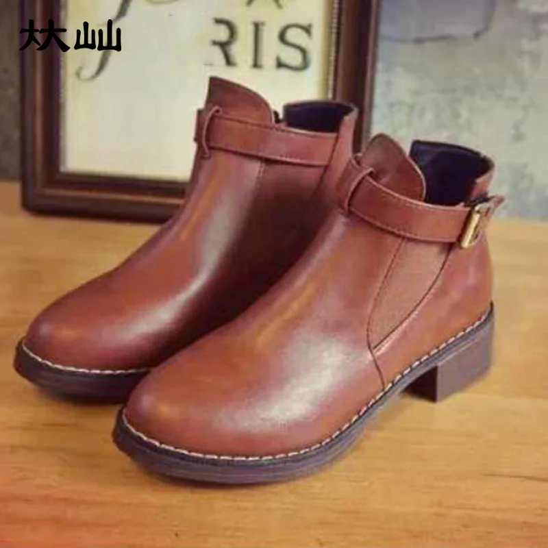 Bishen/осенне зимние ботинки женские ботильоны из искусственной кожи женская обувь