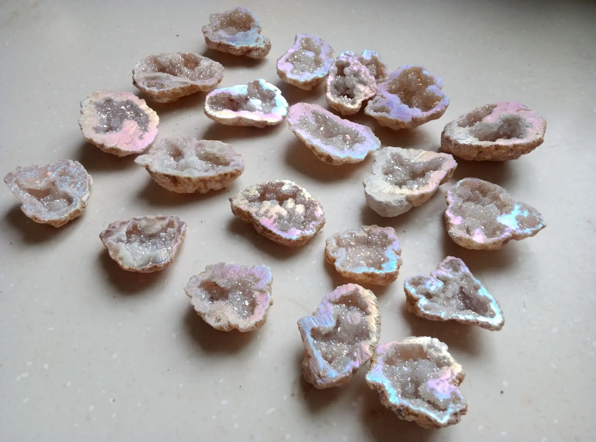 2 фунта Радуга aura bismuth Титан кремний минеральный геод Агат корнукопия|specimen| |
