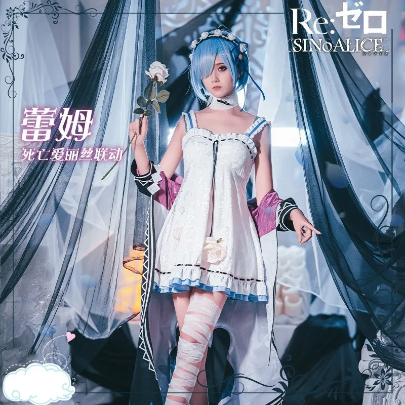 

Re Zero Cosplay Costume Rem Ram Cosplay Death Alice Linkage Daily Clothing Womens Lolita Kawaii Maid Dress
