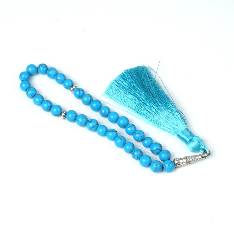 Красочные бирюзовые бусины бриллианты Аллах 33 шт. 10 мм бриллианты|Гибкие и