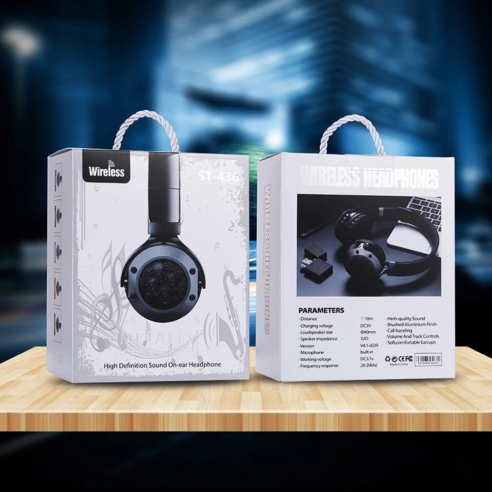 Plug-in Bluetooth Headset 5.0 Leather Earmuff Wireless with Michael Phone | Электроника